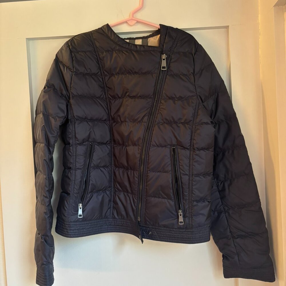 Burberry Navy Bomber Jacket in Size 12Y - Excellent Condition